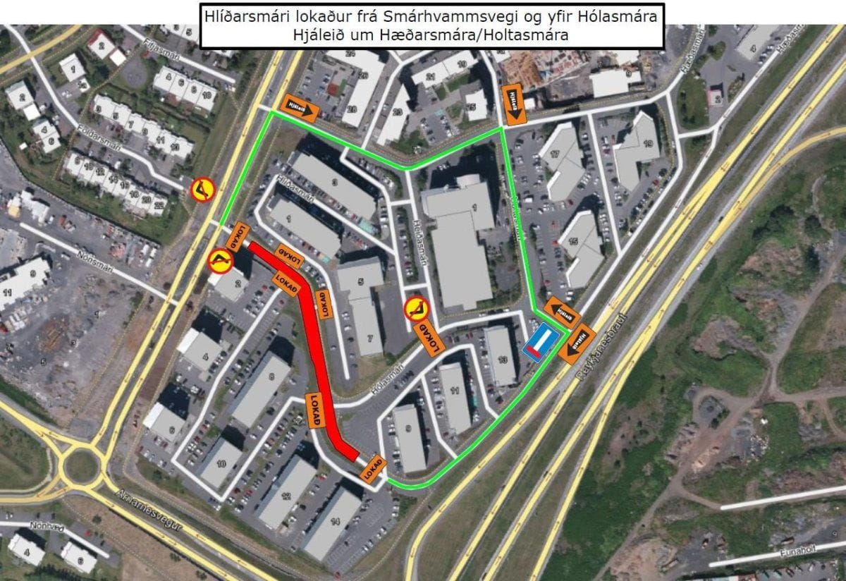 Hlíðarsmári lokunarplan