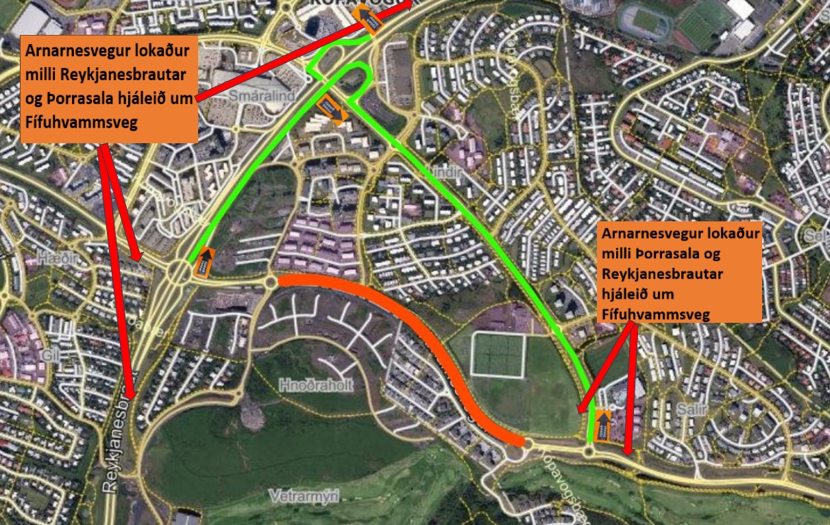 Yfirlitsmynd vegna malbikunar