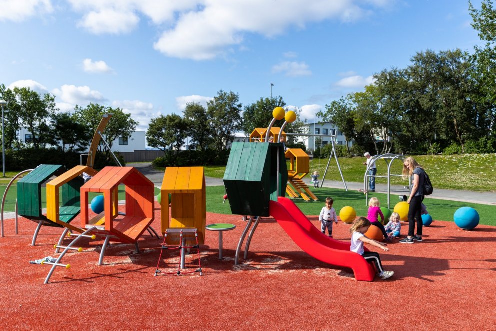 Leiktæki á Rútstúni sem íbúar völdu í kosningum 2018.