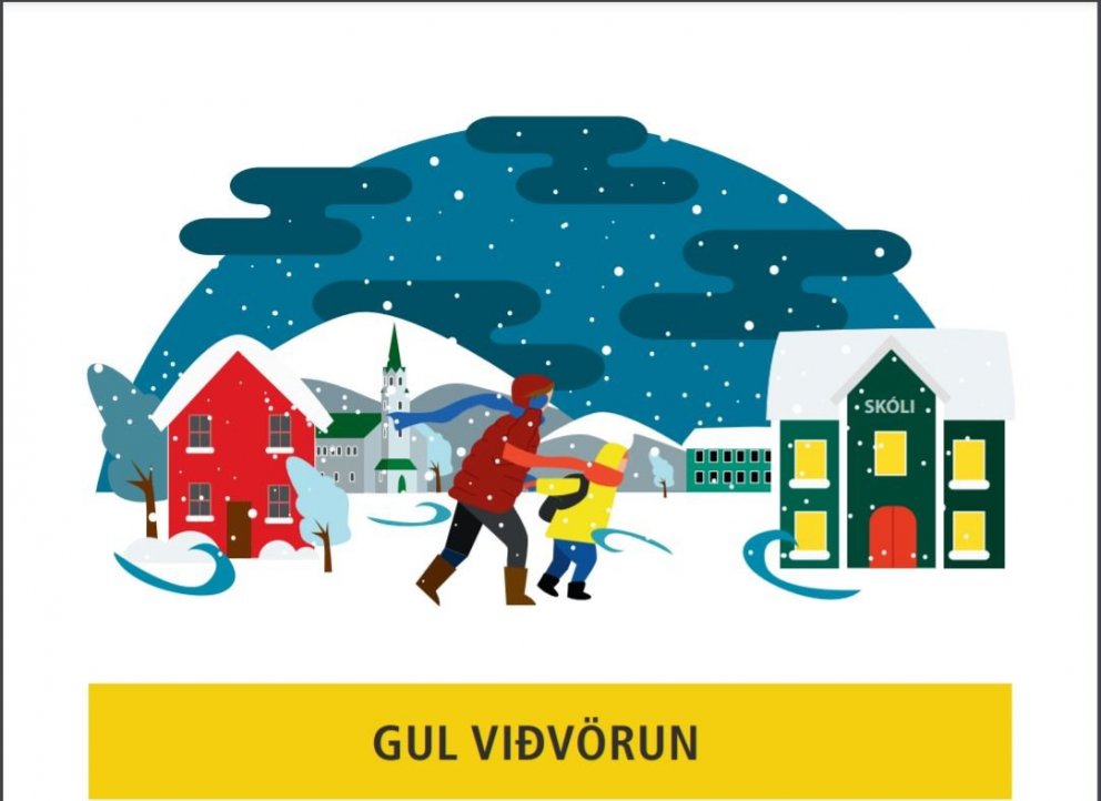 Gul viðvörun.