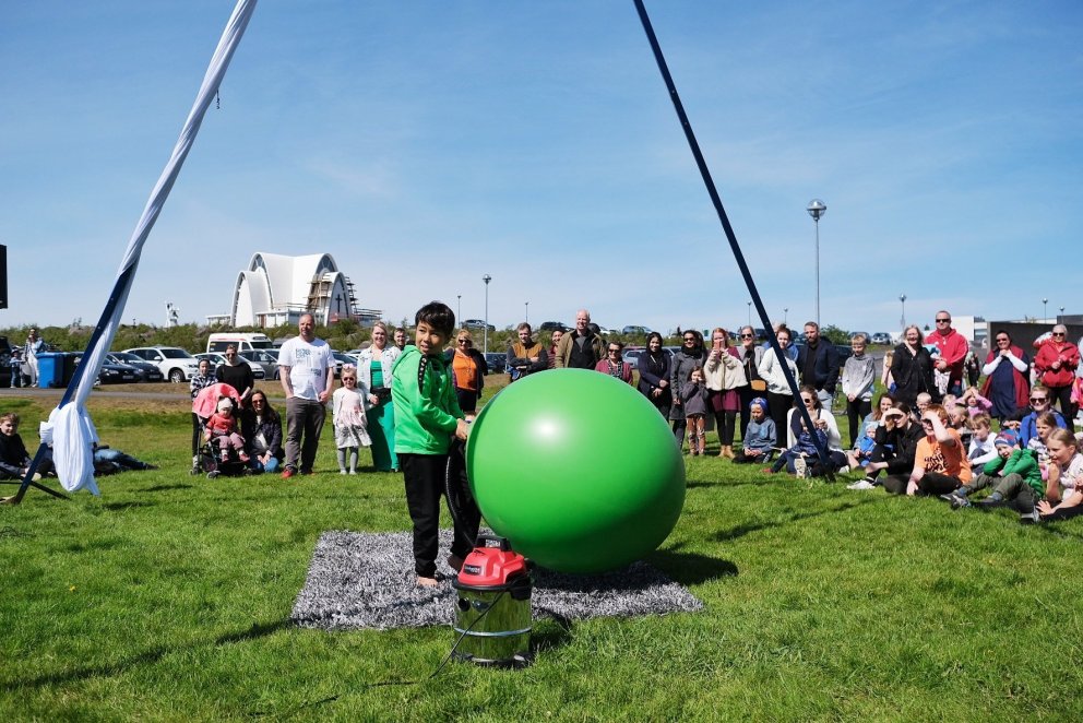 Frá hátíðarhöldum við Menningarhúsin 2020.