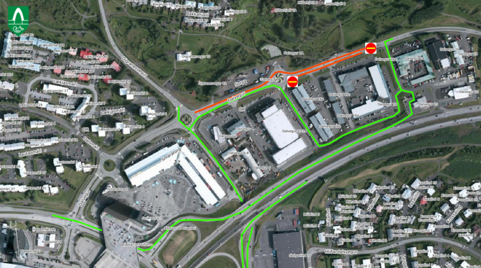 Lokunarplan á Dalvegi