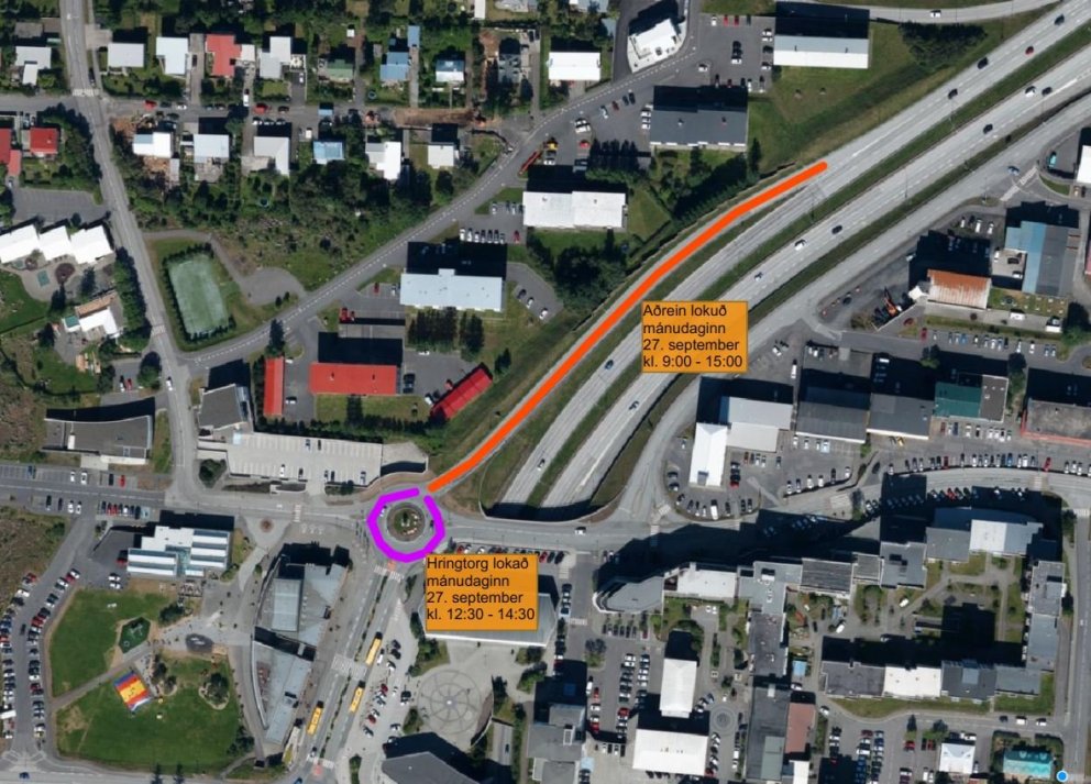 Lokun vegna malbikunar