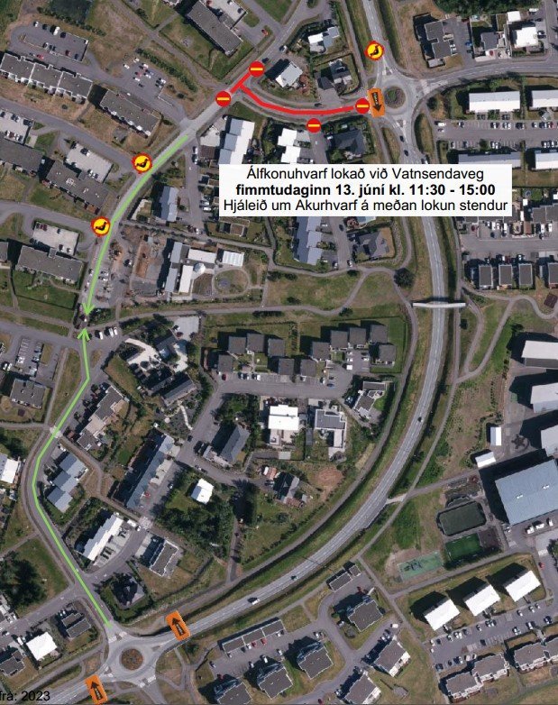 Álfkonuhvarf lokað vegna malbikunar