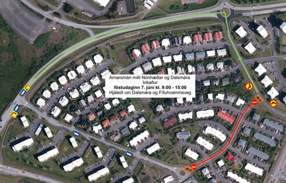 Arnarsmári lokaður vegna malbikunar