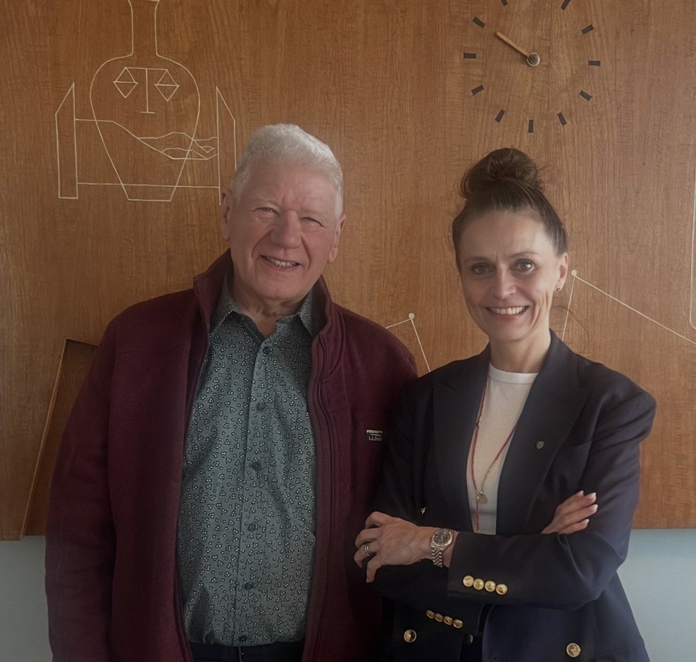 Ásdís Kristjánsdóttir ásamt Þorgeiri Guðmundssyni, gesti númer 550 frá því að hún tók við embætti.