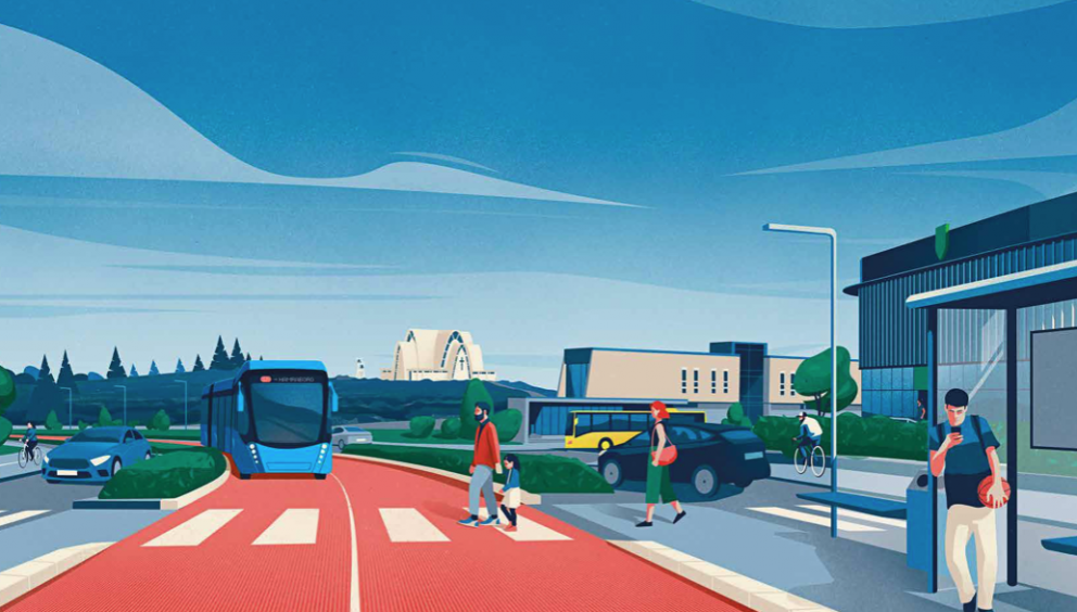 Tvær línur Borgarlínu munu fara um Hamraborg í Kópavogi.