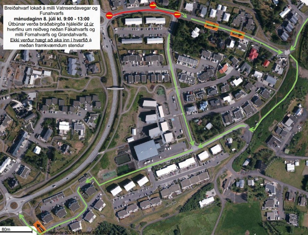 Hjáleiðir vegna malbikunarframkvæmda