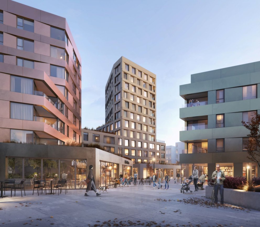 Fyrirhuguð uppbygging á Fannborgarreit. Mynd/Nordic Office of Architecture.