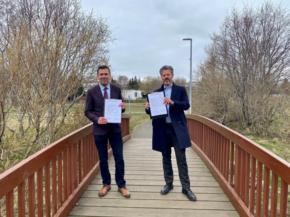 Ármann Kr. Ólafsson bæjarstjóri Kópavogs og Dagur B. Eggertsson borgarstjóri Reykjavíkur.