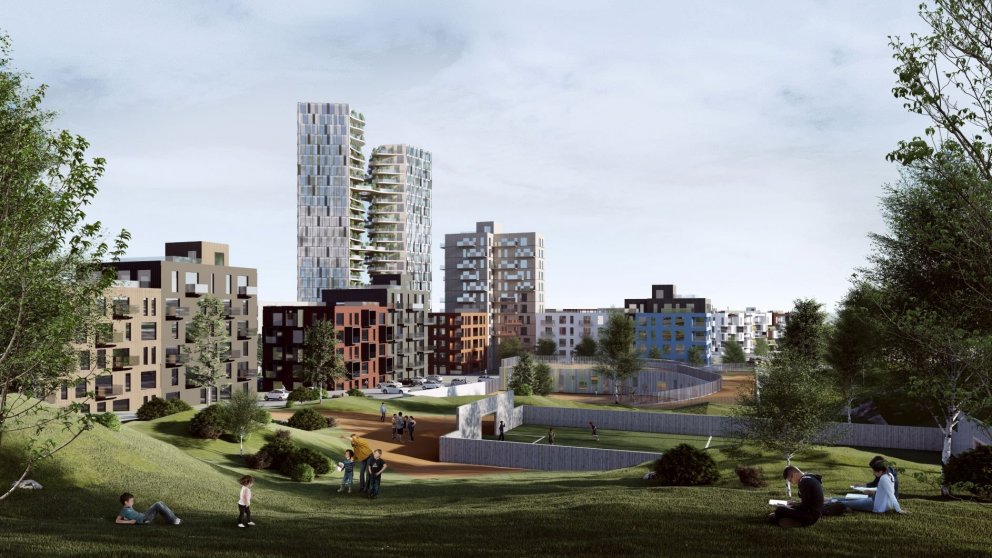 Mynd úr skýringarhefti um Glaðheima - vesturhluta, breytt deiliskipulag. Mynd/Arkþing.