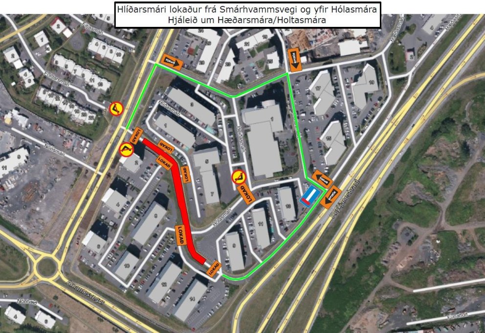 Hlíðarsmári lokunarplan