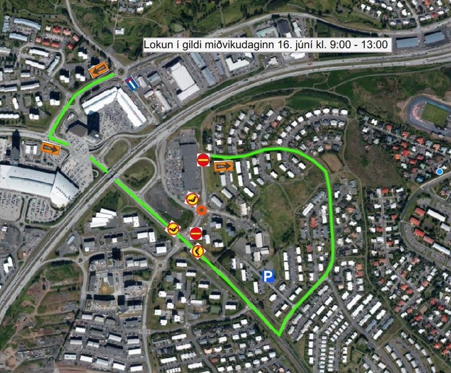 Hjáleið vegna lokunnar