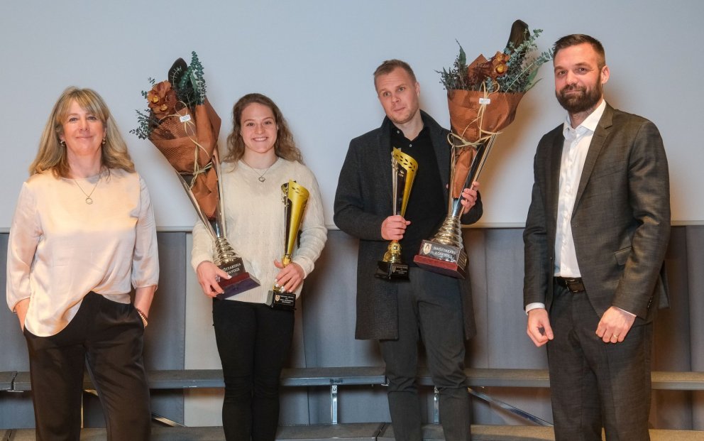 Elísabet Sveinsdóttir forseti bæjarstjórnar, Thelma Aðalsteinsdóttir íþróttakona Kópavogs 2024, Hal…