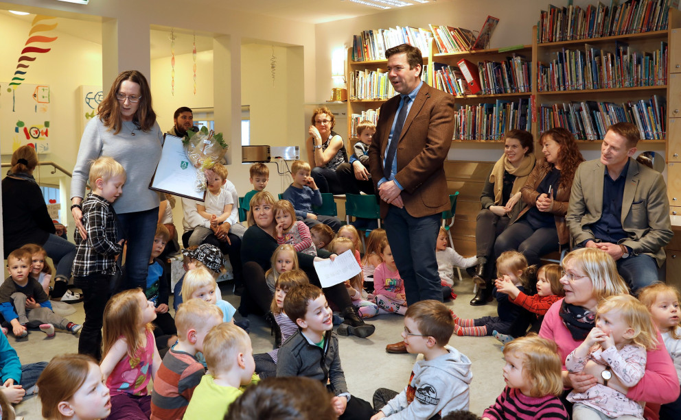 Frá afhendingu jafnréttis og mannréttindaviðurkenningu á Marbakka.