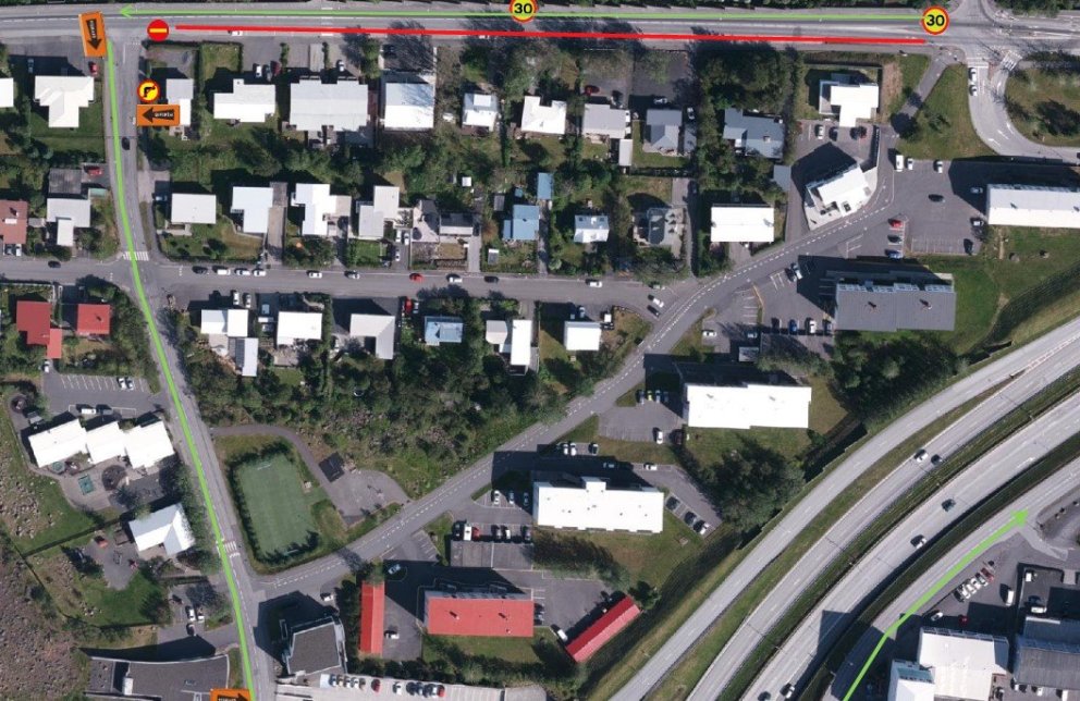 Hjáleið um Kársnesbraut