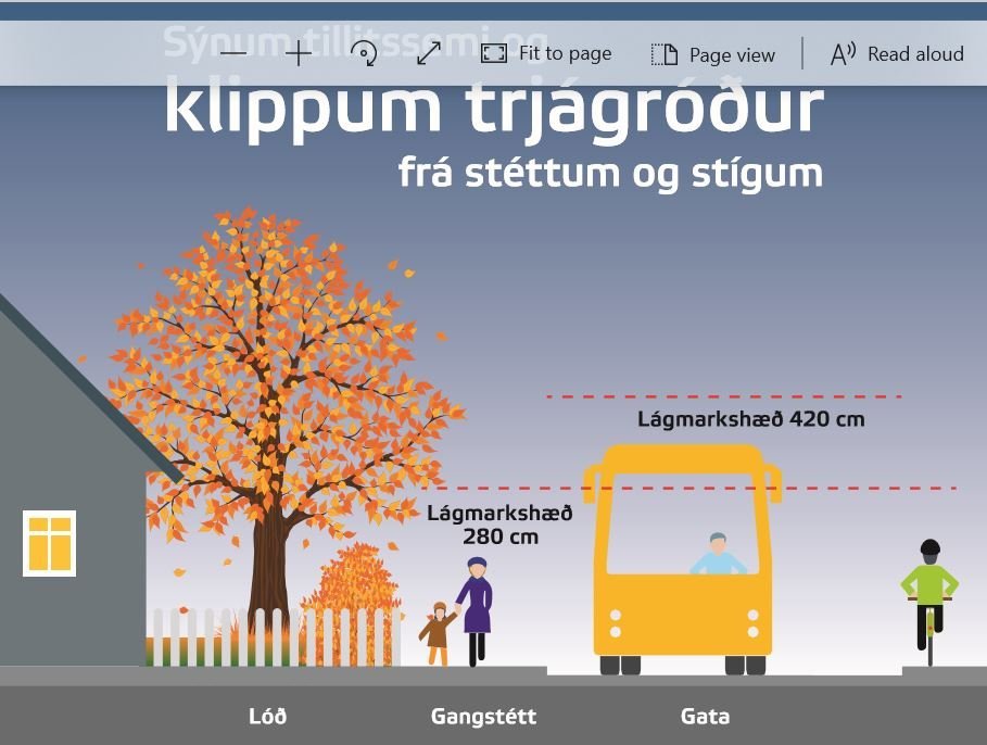 Íbúar eru hvattir til að huga að gróðri við lóðarmörk.