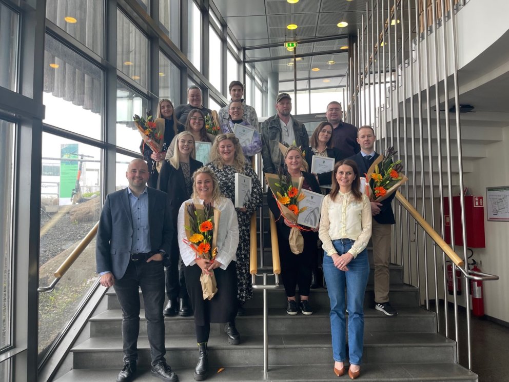 Handhafar Kópsins 2023 ásamt Sigvalda Agli Lárussyni formanni menntaráðs og Þórarni Ævarssyni sem e…