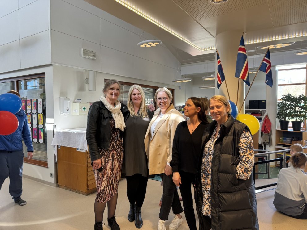 Það var glatt á hjalla í afmæli Læks.