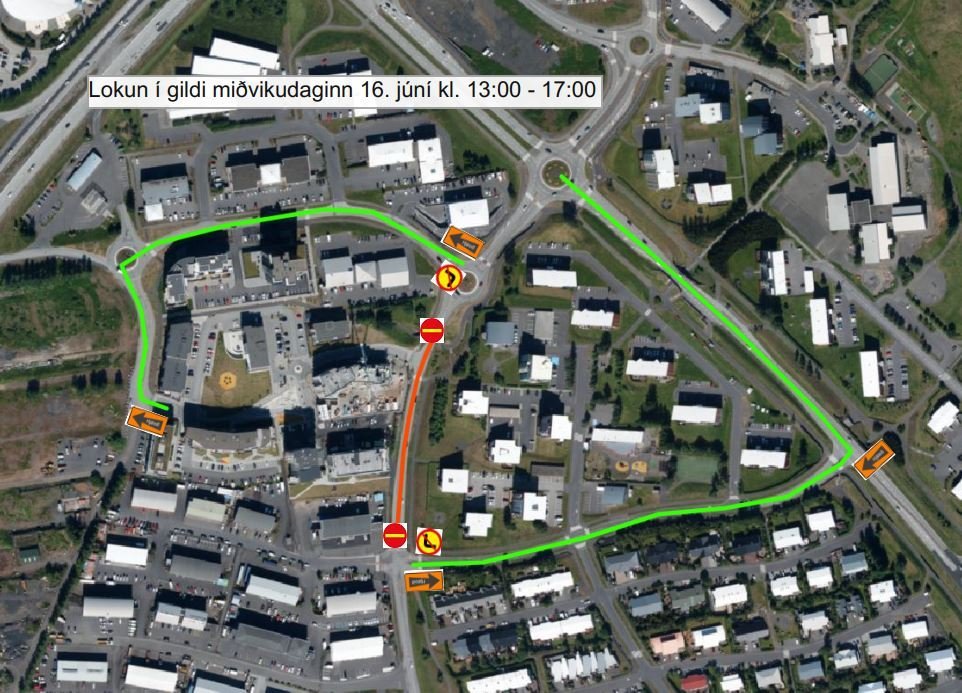 Hjáleið vegna lokunnar