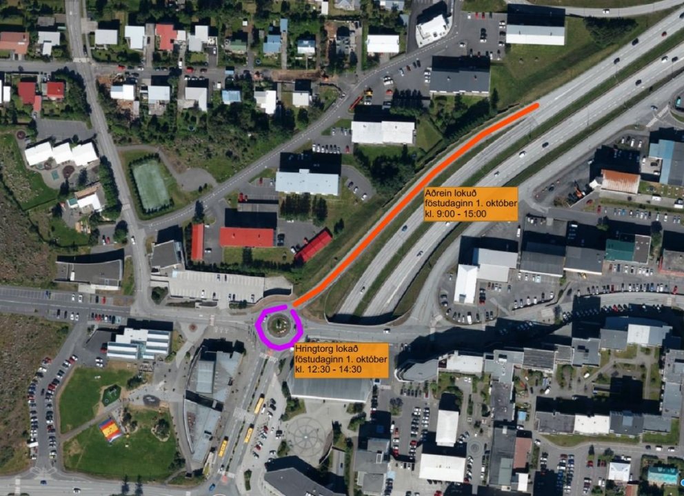 Lokun vegna malbiksframkvæmdar 1. okt.