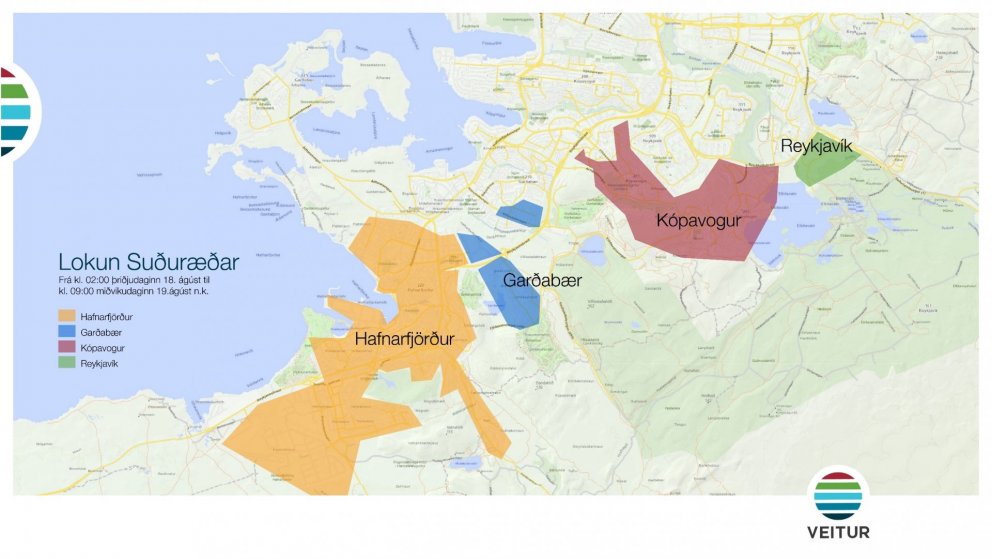 Lokun á heitavatni 18.-19.ágúst nær til hluta Kópavogs meðal annars.