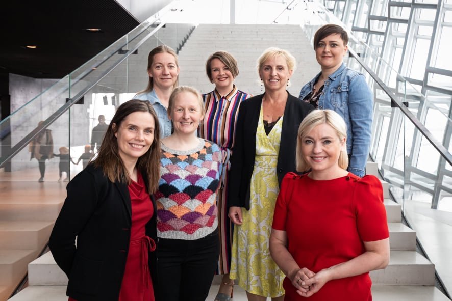 Á myndinni eru frá vinstri: Katrín Jakobsdóttir forsætisráðherra, Aino Freyja Järvelä forstöðumaður…