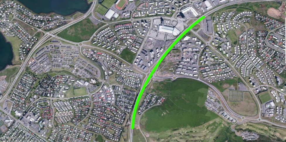 Myndin sýnir hvaða kafli Reykjanesbrautar verður undir framkvæmdum