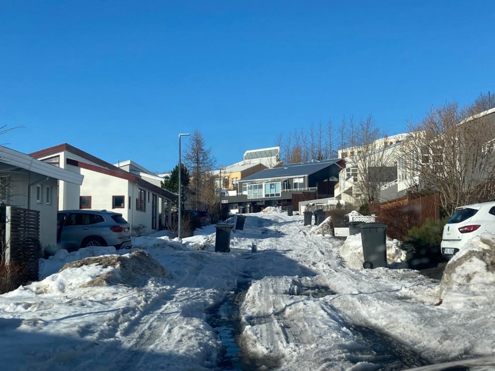 Sorphirða í fannfergi í Kópavogi.