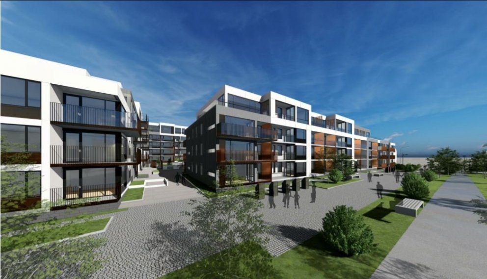 Traðarreitur eystri, innigarður séð frá Skólatröð.