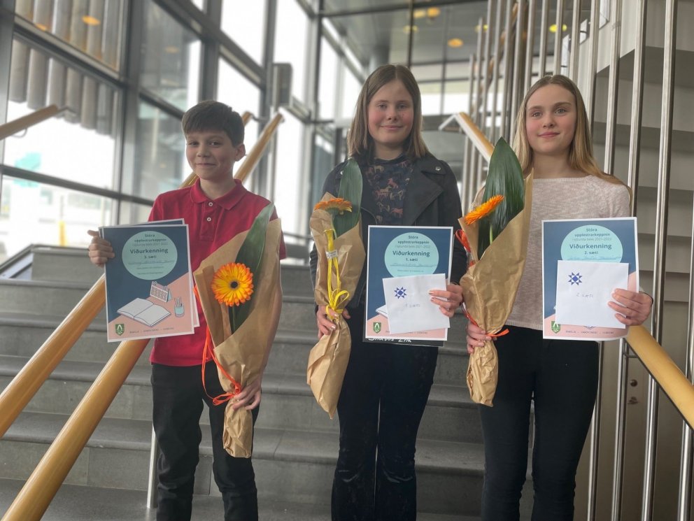 Hlutskörpust í upplestrarkeppninni 2022.