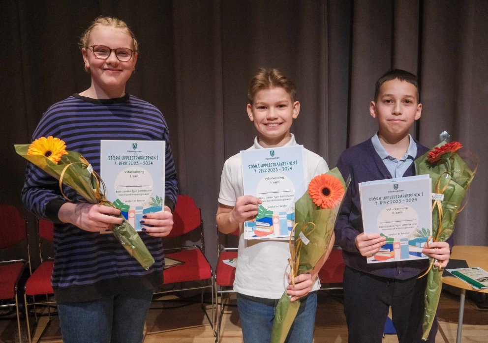 Steinunn Þóra Thorlacius, Eiður Fannar Gapunay og Tómas Pétursson.