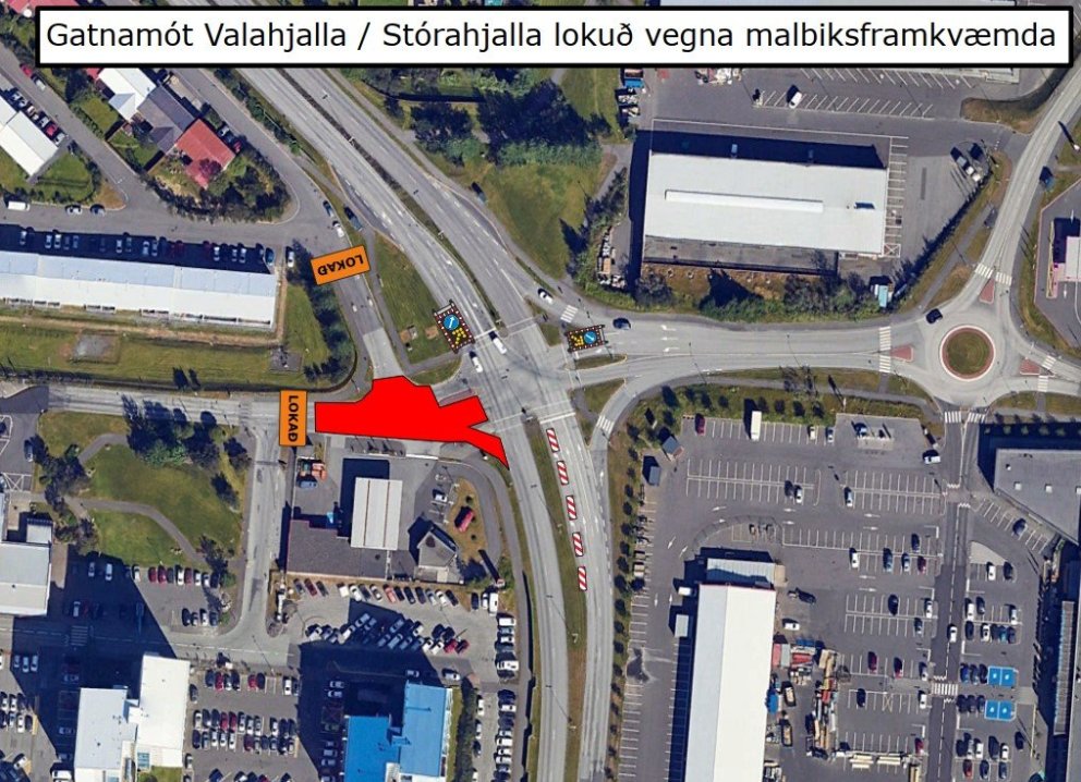 Gatnamót Valahjalla og Stórahjalla lokuð vegna malbikunarframkvæmda