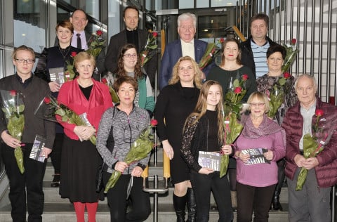 Handhafar styrkja lista- og menningarráðs 2017 ásamt Karen E. Halldórsdóttur formanni lista- og men…