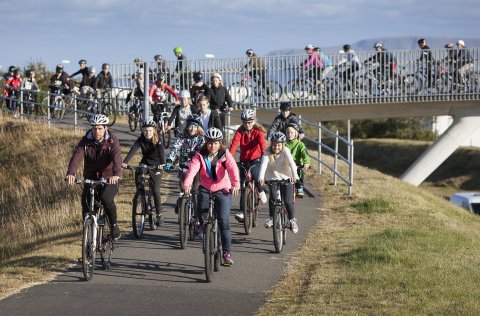 Hjólalest í Kópavogi á Evrópskri samgönguviku.
