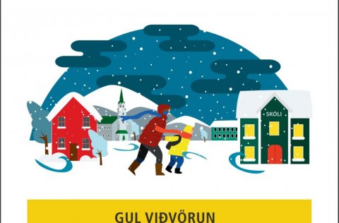 Gul viðvörum minni 13 og 15.