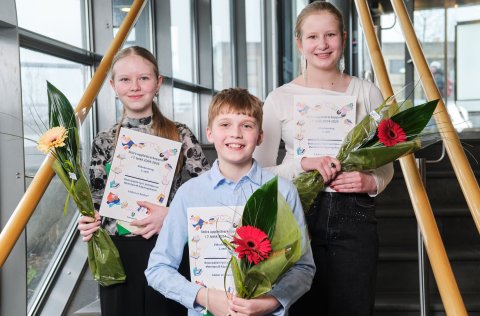 Patrekur Leó Unnarsson vann Stóru upplestrarkeppnina í Kópavogi, í öðru sæti var Emma Guðrún Árnadó…