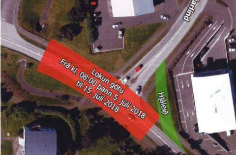 Annars vegar má hér sjá hvaða partur Lindargötu verður lokaður og hins vegar má sjá hjáleiðina