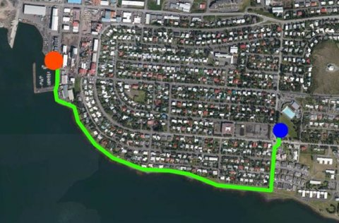 Gönguleið síðsumarsgöngu 2018.