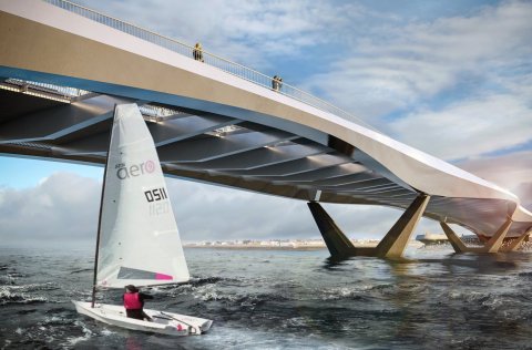 Vinningstillaga brúar yfir Fossvog.