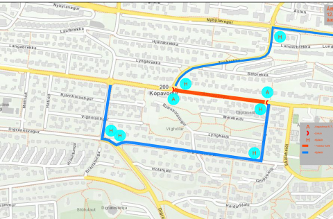 Álfhólsvegur lokun