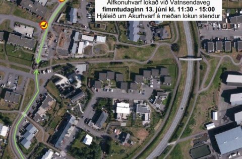 Álfkonuhvarf lokað vegna malbikunar