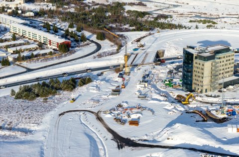 Horft í norðausturátt frá Arnarnesvegir. Myndir/Vilhelm Gunnarsson, Vegagerðin.