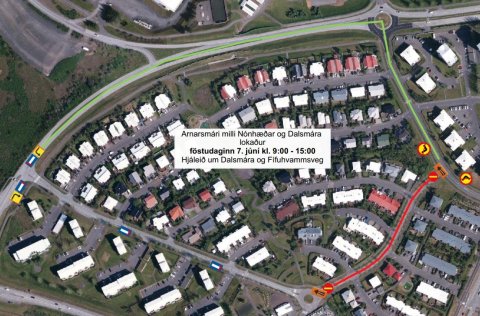 Arnarsmári lokaður vegna malbikunar