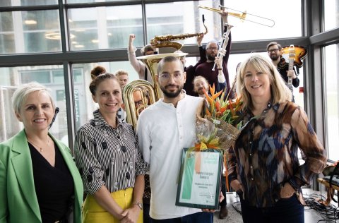 Soffía Karlsdóttir, forstöðumaður menningarmála, Ásdís Kristjánsdóttir bæjarstjóri, Kristofer Rodrg…