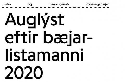 Auglýst eftir bæjarlistamanni Kópavogs 2020.