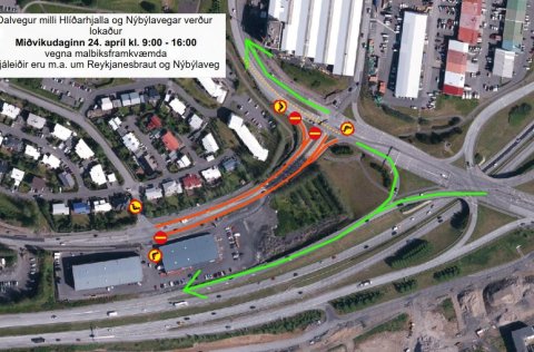 Dalvegur lokaður á milli Hlíðarhjalla og Nýbýlavegar