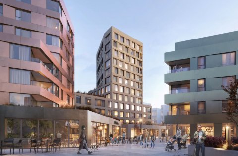 Fyrirhuguð uppbygging á Fannborgarreit. Mynd/Nordic Office of Architecture.