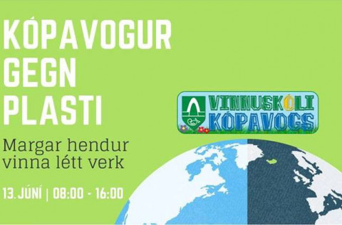 Samstöðuplaggat gegn plasti í Kópavogi