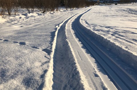 Gönguskíðaspor á Kópavogstúni.